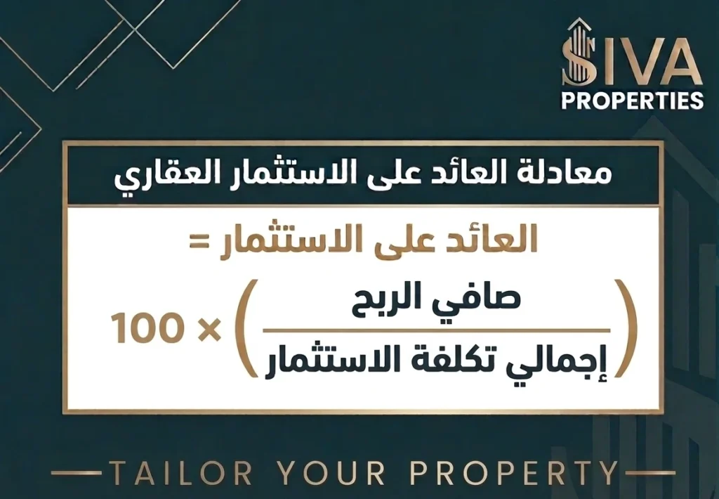 الدليل الشامل لحساب العائد على الاستثمار العقاري (ROI) وأهم المؤشرات الاستثمارية 1 معادلة حساب العائد على الاستثمار