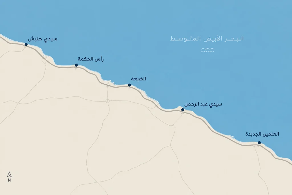 خريطة الساحل الشمالي 2026 | مواقع وأسعار أهم المشروعات 1 خريطة الساحل الشمالي 2026