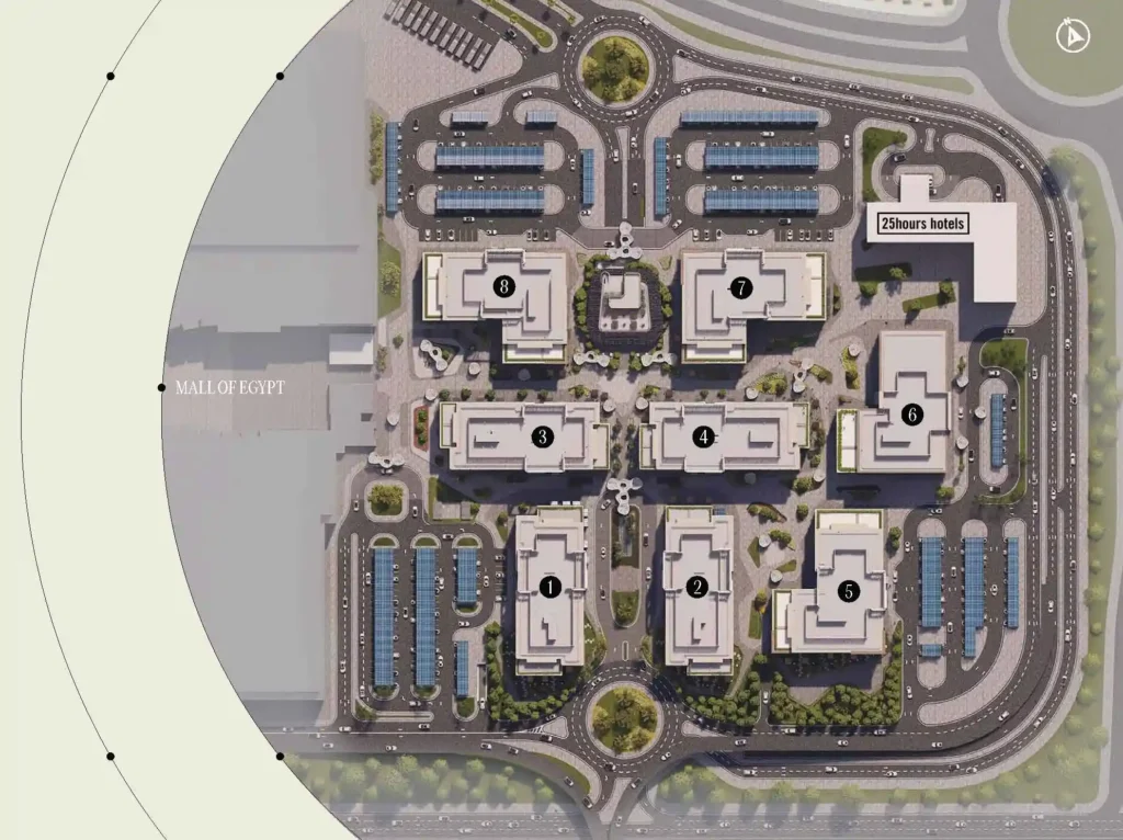 Junction Business Park October | جنكشن بيزنس بارك 6 أكتوبر 1 التخطيط والتصميم المعماري في جنكشن بيزنس بارك 6 أكتوبر - Junction Business Park October Masterplan