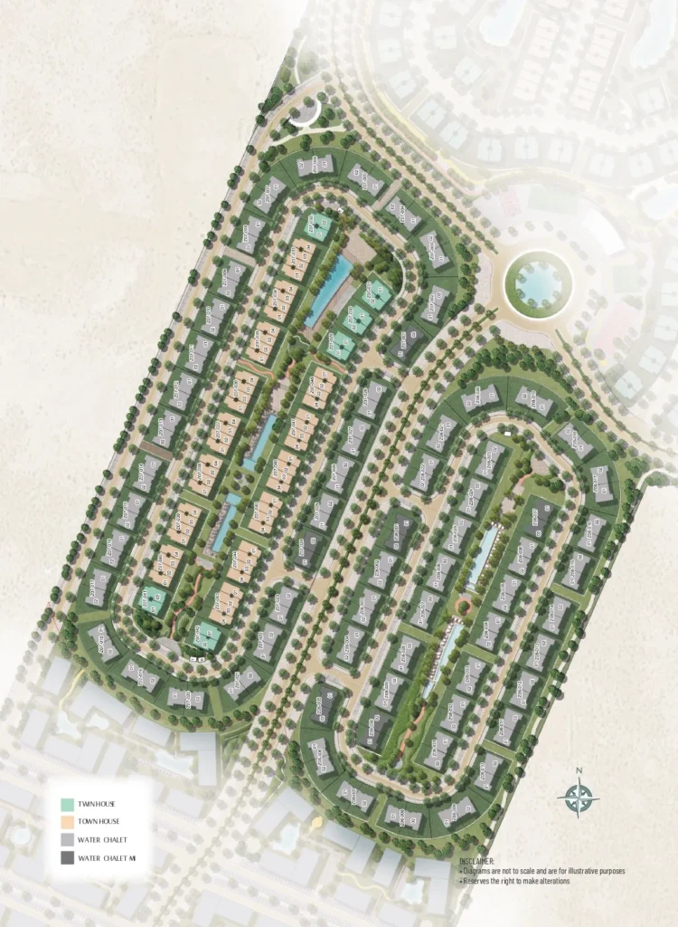 ووتر شاليه أوجامي رأس الحكمة | Water Chalet Ogami SODIC 1 ماستر بلان ووتر شاليه أوجامي